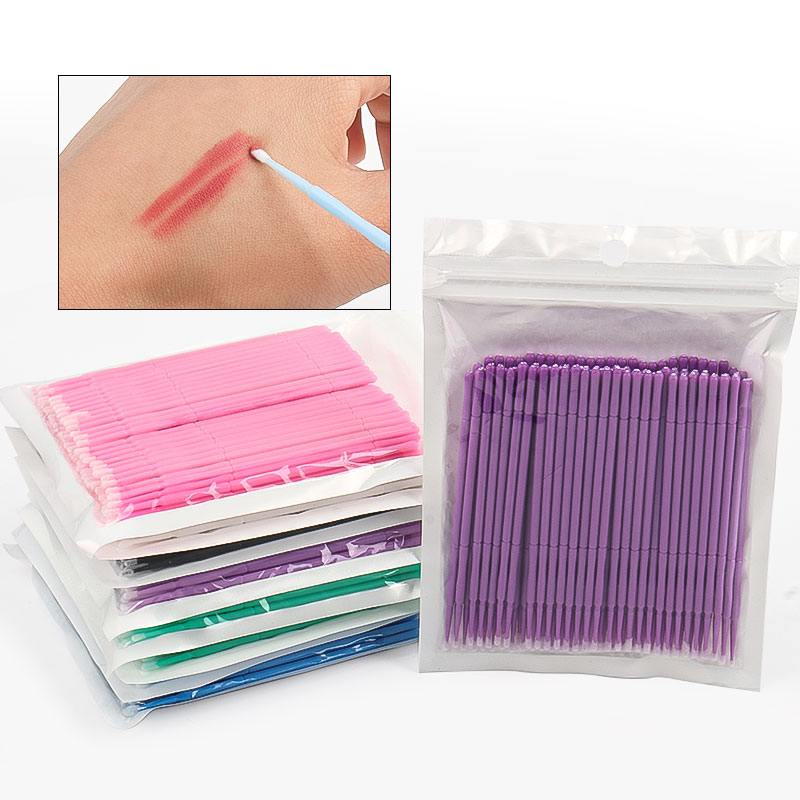 Eyelash Extension Look - 100개/봉지 대나무 속눈썹 연장 클리닝 면봉