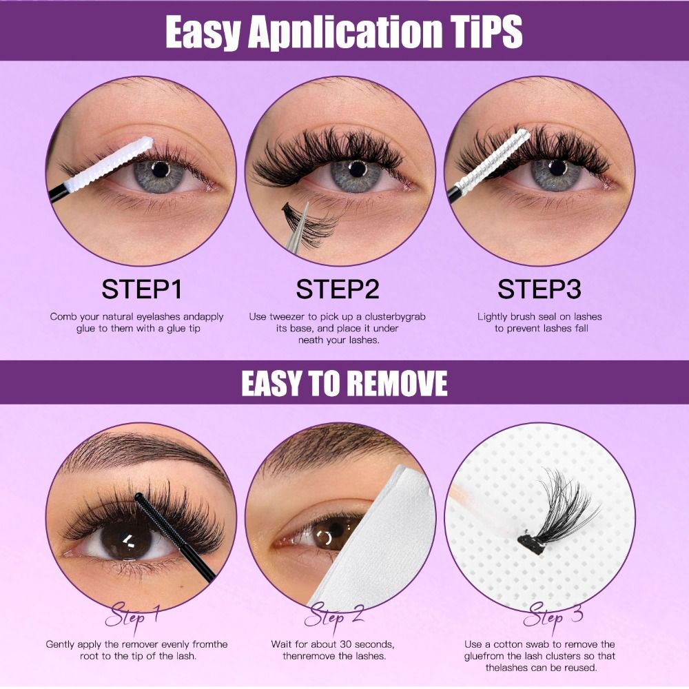 Eyelash Extension Natural Look - 자연스러운 연출이 가능한 인조 속눈썹, 접착제