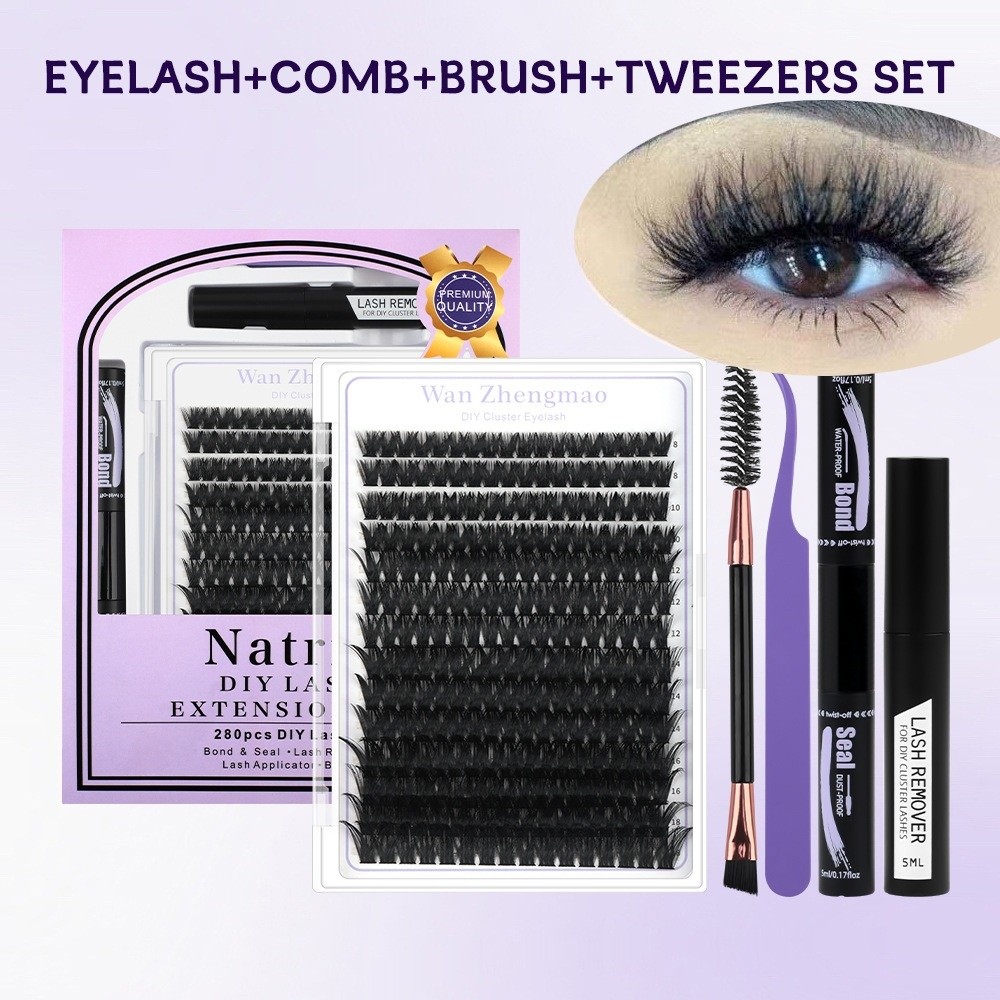 Eyelash Extension Natural Look - 8-18mm 길이의 인조 속눈썹 본드 및
