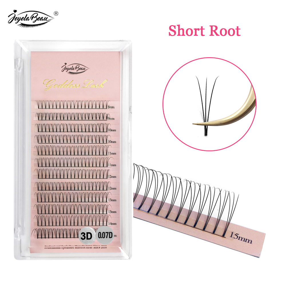 여신 3D 미리 만들어진 팬 속눈썹 연장 짧은 루트 W - Eyelash Extension Russian 리뷰 및 가격