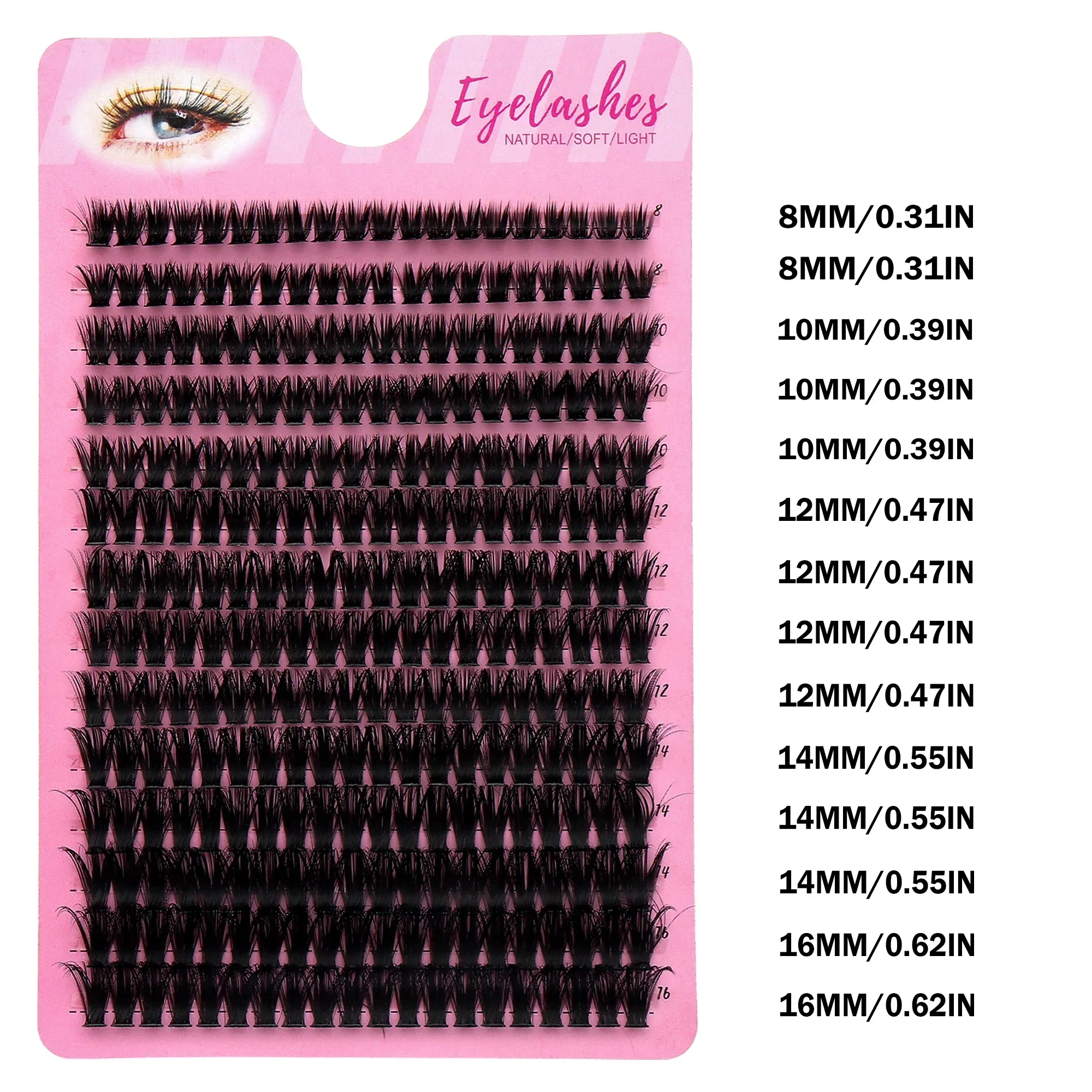 러시안 볼륨 클러스터 속눈썹, D 컬, 가볍고 풍성한  - Eyelash Extension Russian 리뷰 및 가격