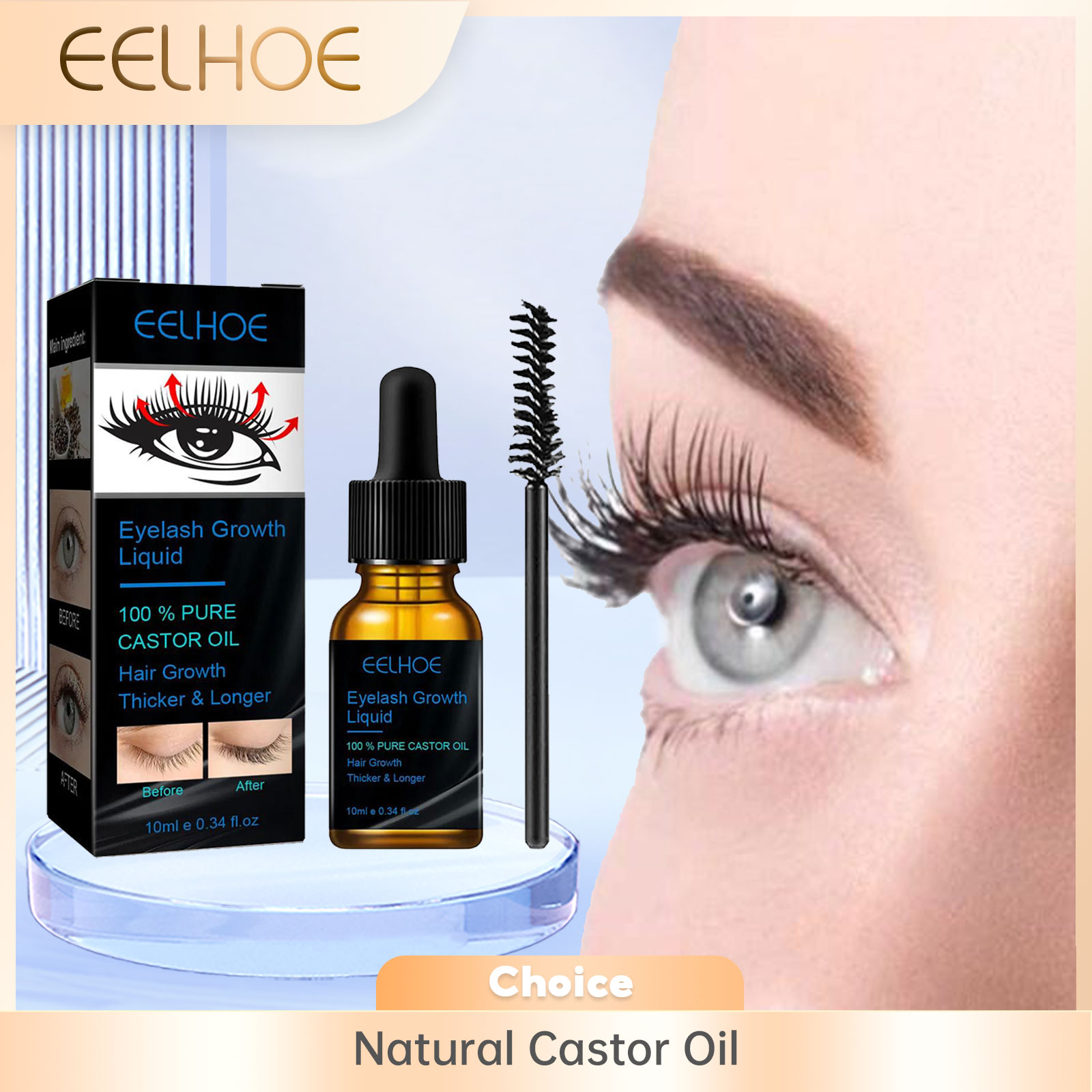 남녀공용 캐스터 오일 속눈썹 성장 세럼, 더 풍성한 속 - Eyelash Extension Human Hair 리뷰 및 가격